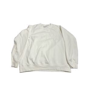 GUESS Men’s XL White Crewneck Sweatshirt Embossed Logo - Casual & Stylish